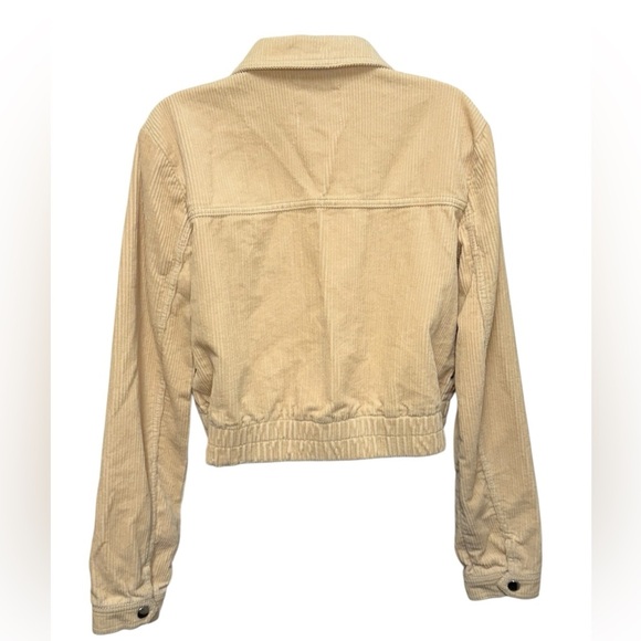 Urban Outfitters Corduroy Cropped Jacket Button Front Neutral Fall Style Small - Picture 2 of 7